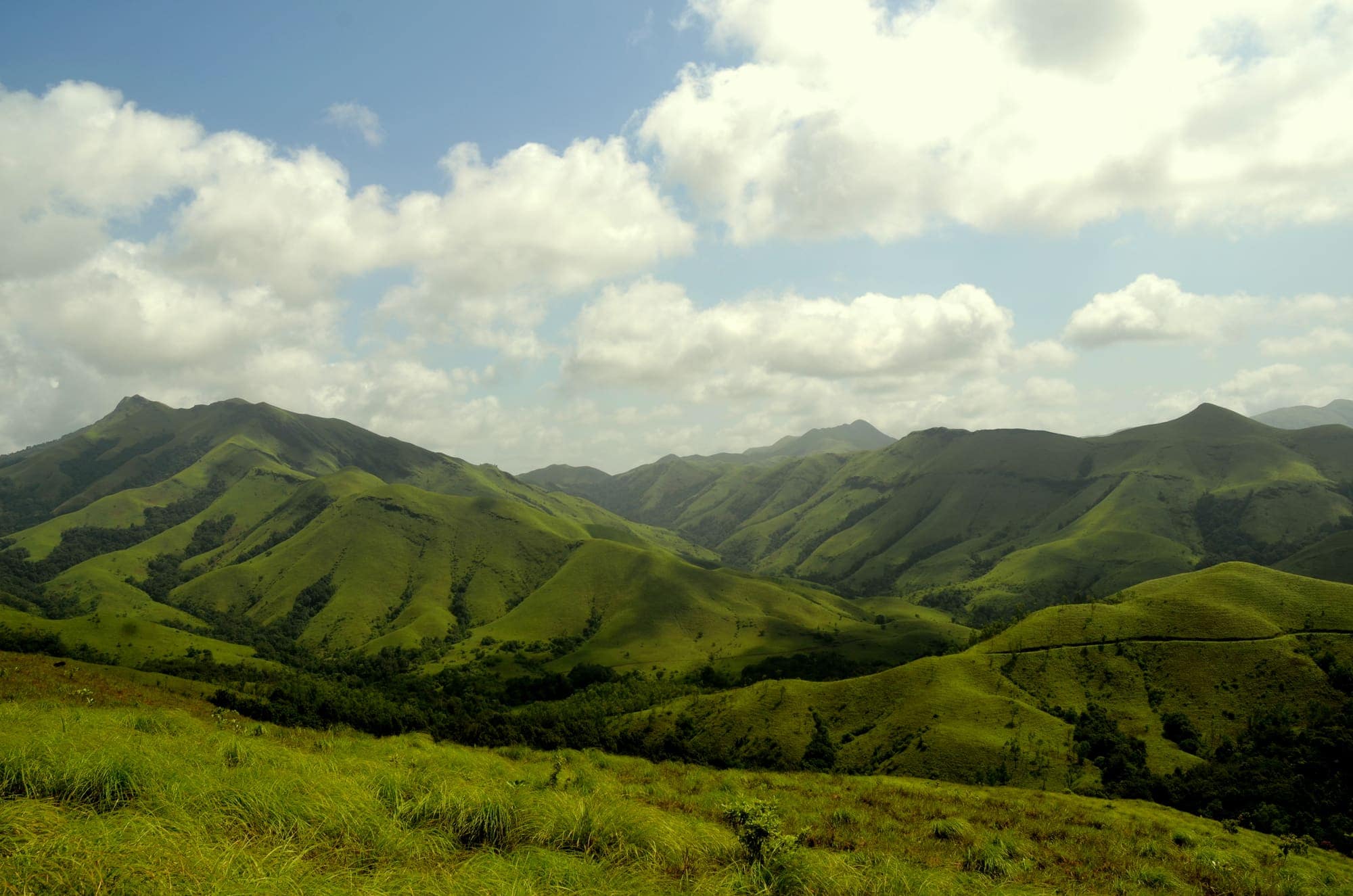 Rolling green peaks of Kudremukh, Karnataka's Western Ghats